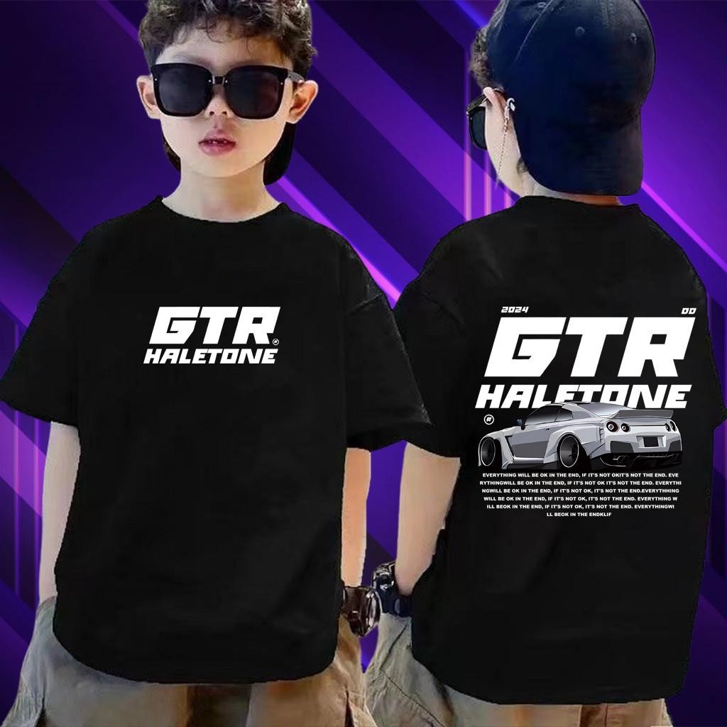 เสื้อยืดเด็ก  ผ้าฝ้ายแท้   เสื้อยืดแขนสั้นเด็กผ้าฝ้ายทรงหลวมลายยอดนิยมพิมพ์ลายรถคุณภาพสูง  90-150ซม. อายุ 3-12 ปี #1300