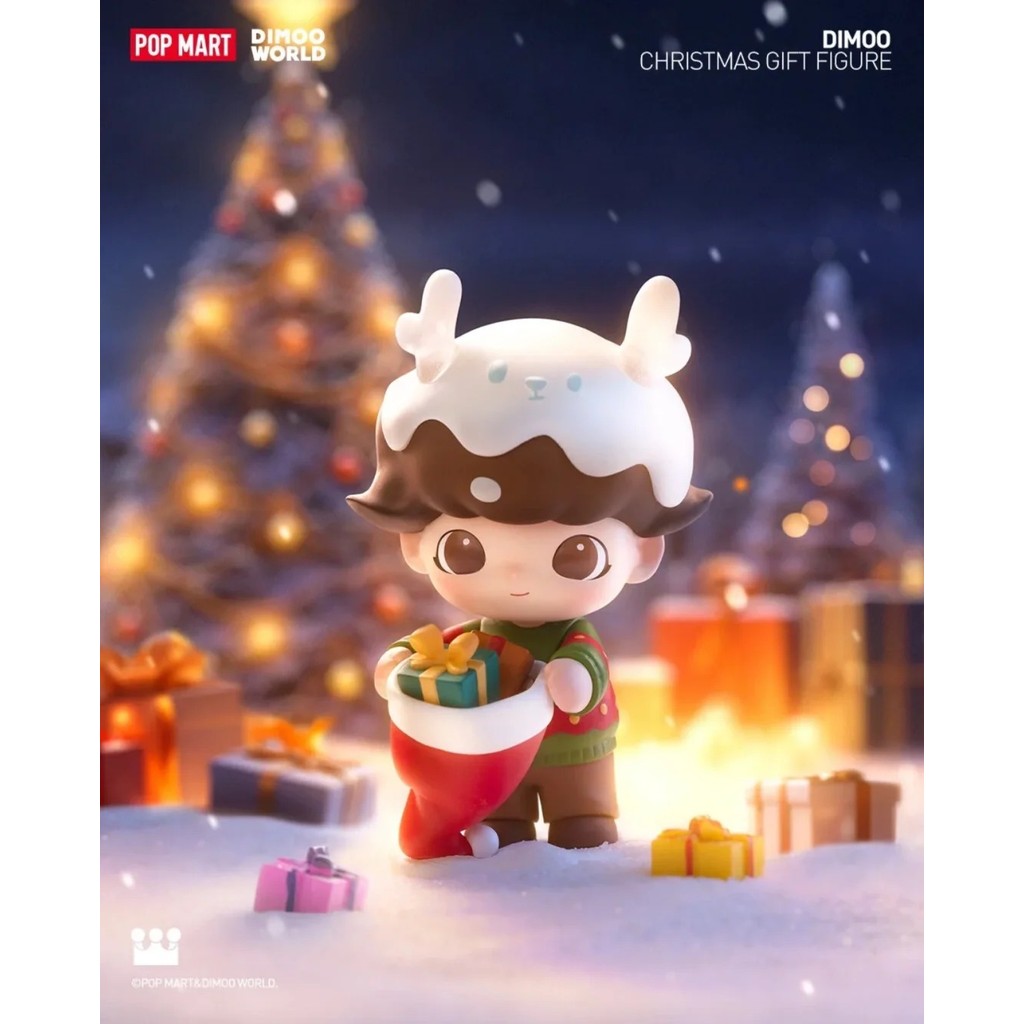 ของขวัญคริสต์มาส dimoo ของแท้แขวนบัตรมือ popmart ฟองมาร์ทของขวัญคริสต์มาสตุ๊กตาอินเทรนด์