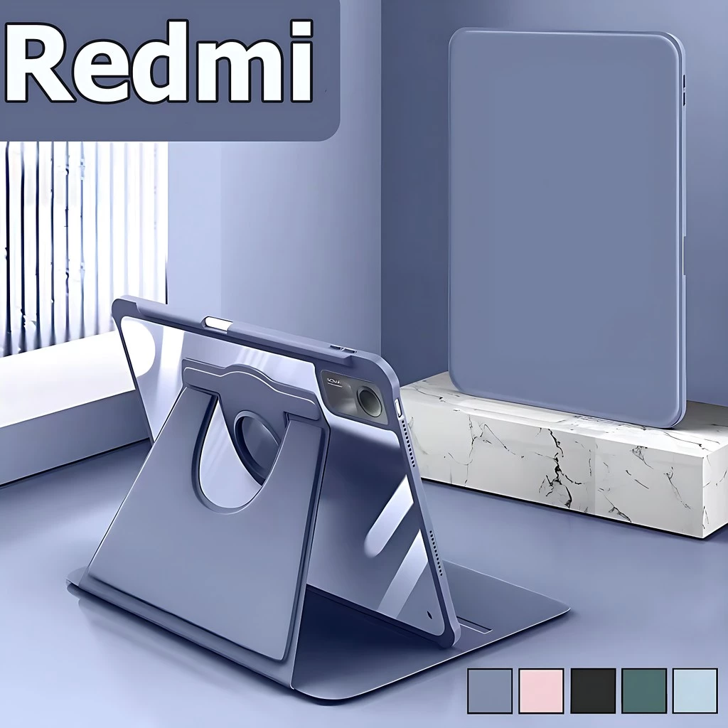 เคส Redmi Pad SE 11นิ้ว /Redmi Pad 10.61 /Case Redmi Pad pro 12.1 การหมุน 360° มาพร้อมถาดใส่ปากกา Magnetic อะคริลิก Protective Case Redmi SE เคส