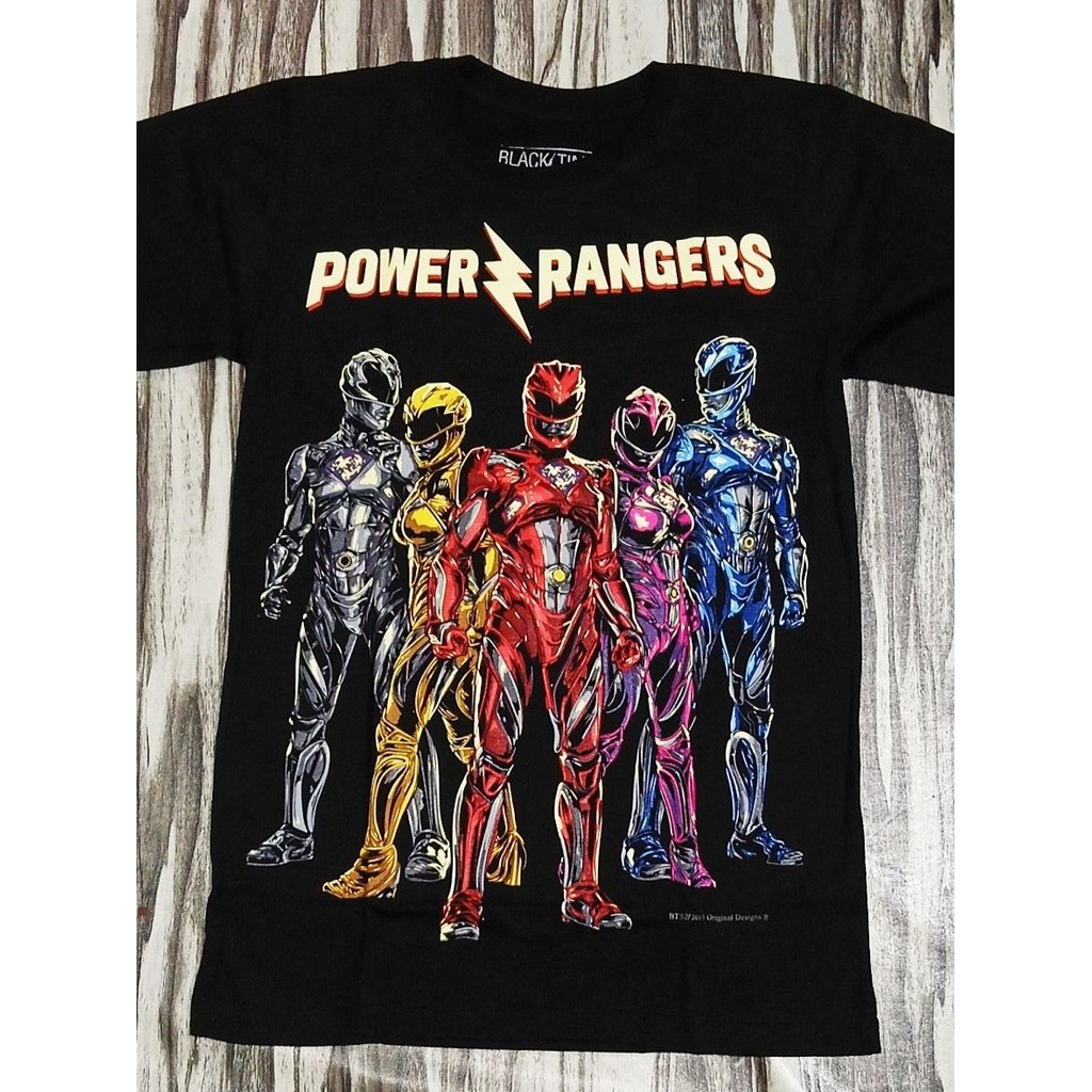 BT92 POWER RANGERS MIGHTY MORPHIN TEAM SPECIAL LIMITED MOVIE COLLECTORS EDITION เสื้อยืดผ้าฝ้ายทิมเบ