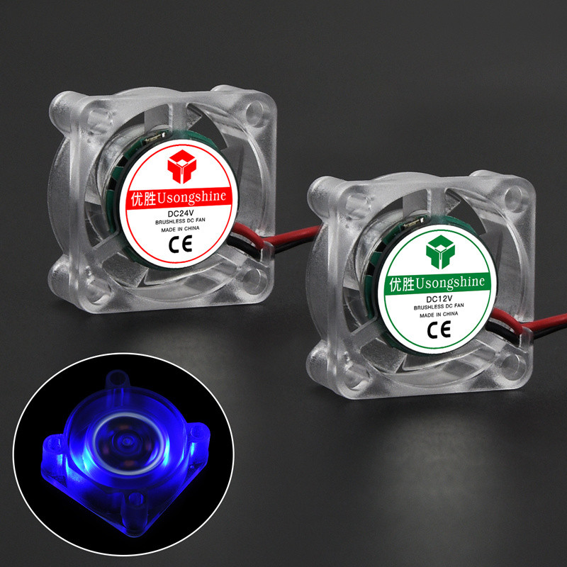 🍀3D printer extrusion head cooling fan 2510 3010 4010 transparent LED