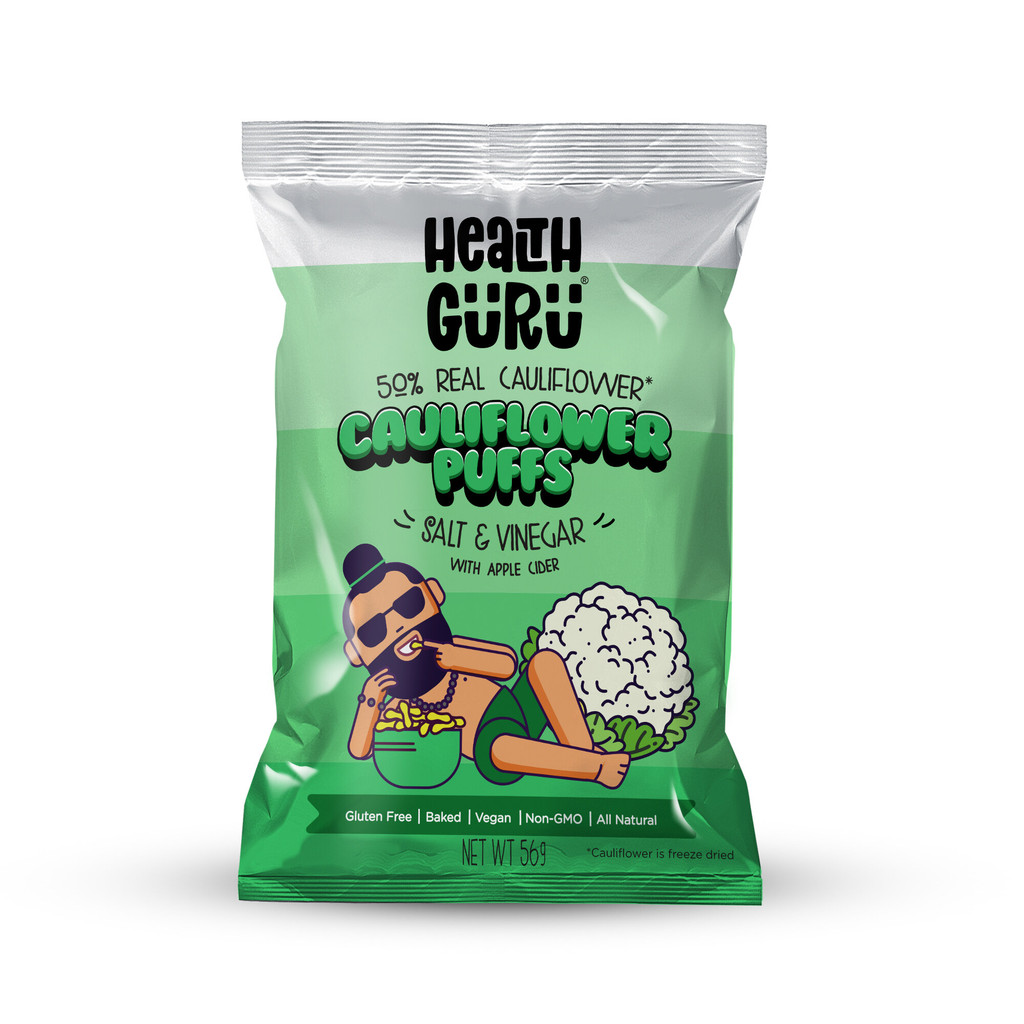 Health Guru Vegan Cauliflower Puffs Salt & Vinegar (with Apple Cider)