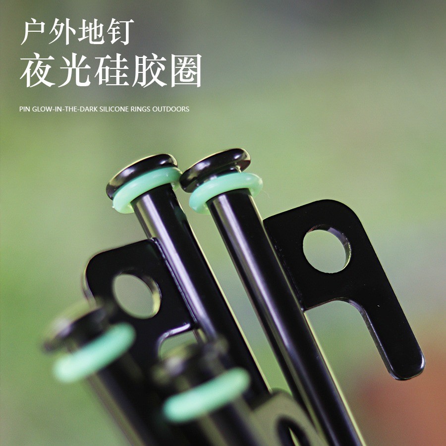Outdoor Camping Ground Nail Night Aperture ซิลิโคน O-Shaped แหวนเรืองแสงตกปลาคําเตือน Camp