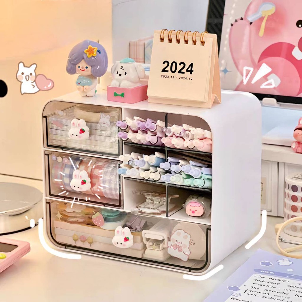 FreeSticker  กล่องเครื่องเขียน กล่องเครื่องสำอาง อุปกรณ์จัดระเบียบบนโต๊ะ ลิ้นชักเก็บของ – โปรปัง