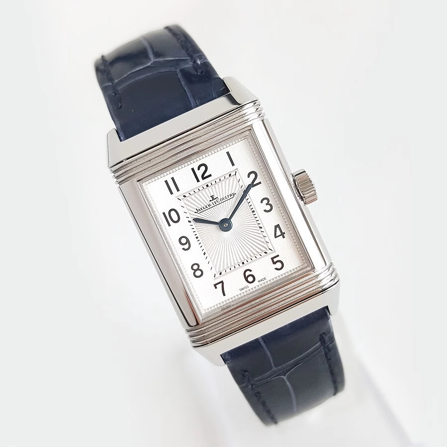 Jaeger-lecoultre Jaeger นาฬิกาผู้หญิง Flip Series2668432สีดําเงินสองด้านพลิกคู่มือวิศวกรรมนาฬิกาสุภา