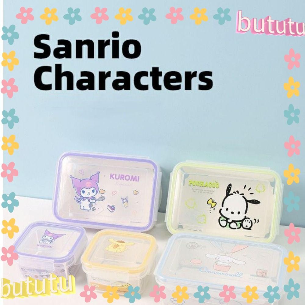 SANRIO บูตูตู ภาชนะเก็บอาหาร,พลาสติกไมโครเวฟปลอดภัยกล่องอาหารกลางวัน,ทนทาน ซานริโอ รั่วหลักฐานอาหารเตรียมภาชนะอาหารเย็นอุปกรณ์ปิกนิกกลางแจ้ง
