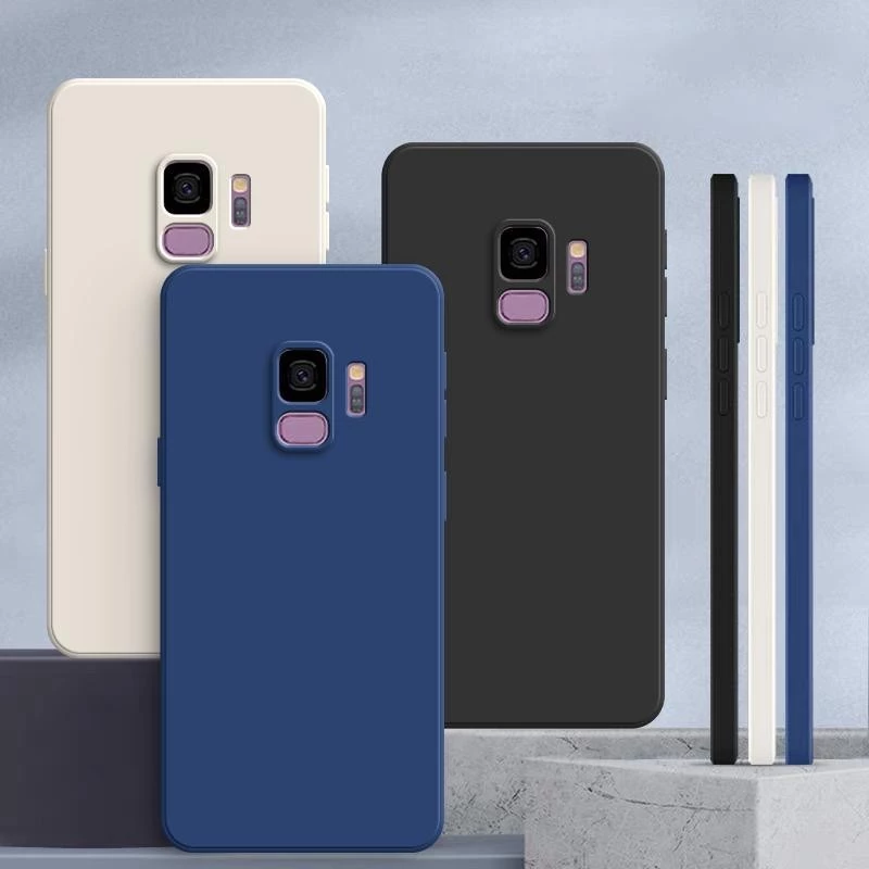 เคส Samsung S9 ,สีทึบ Samsung S9+ / S9 Plus เคสซิลิโคนป้องกันการตกสีธรรมดาเรียบง่าย YT