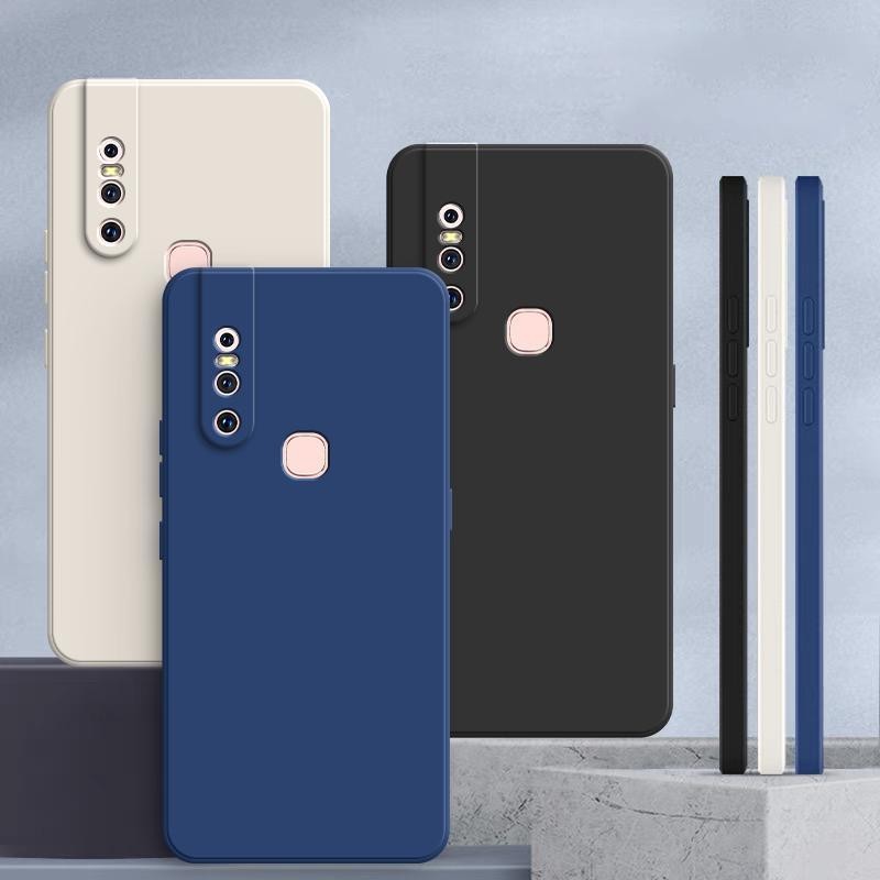 เคส Vivo V15 สีทึบ Vivo V15 เคสซิลิโคนป้องกันการตกสีธรรมดาเรียบง่าย YT