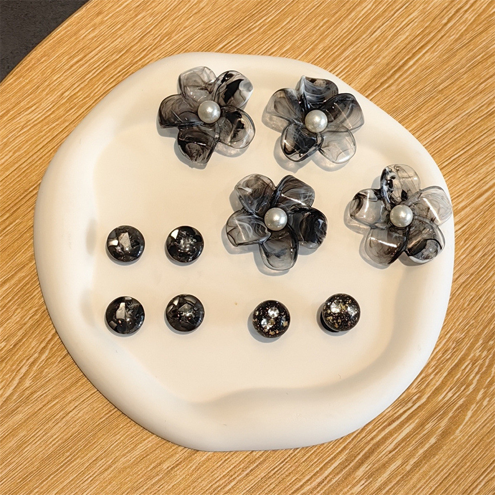 เกาหลีเพิร์ล jibbits สําหรับ Croc Pins ชุดดอกไม้สีม่วง Crocks jibbits Charm Plumeria croccs สําหรับเด็กผู้หญิงรองเท้าอุปกรณ์เสริมตกแต่ง