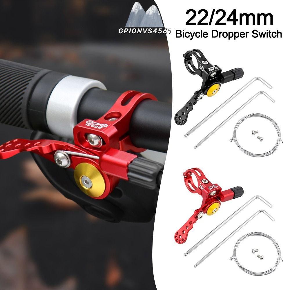 Gpionvs4561 จักรยาน Dropper สวิทช์,ปรับทนทาน MTB ที่นั่งควบคุม,ขี่จักรยานอุปกรณ์เสริมอลูมิเนียม 22.2 มม./24 มม.จักรยาน Seatpost สายควบคุม
