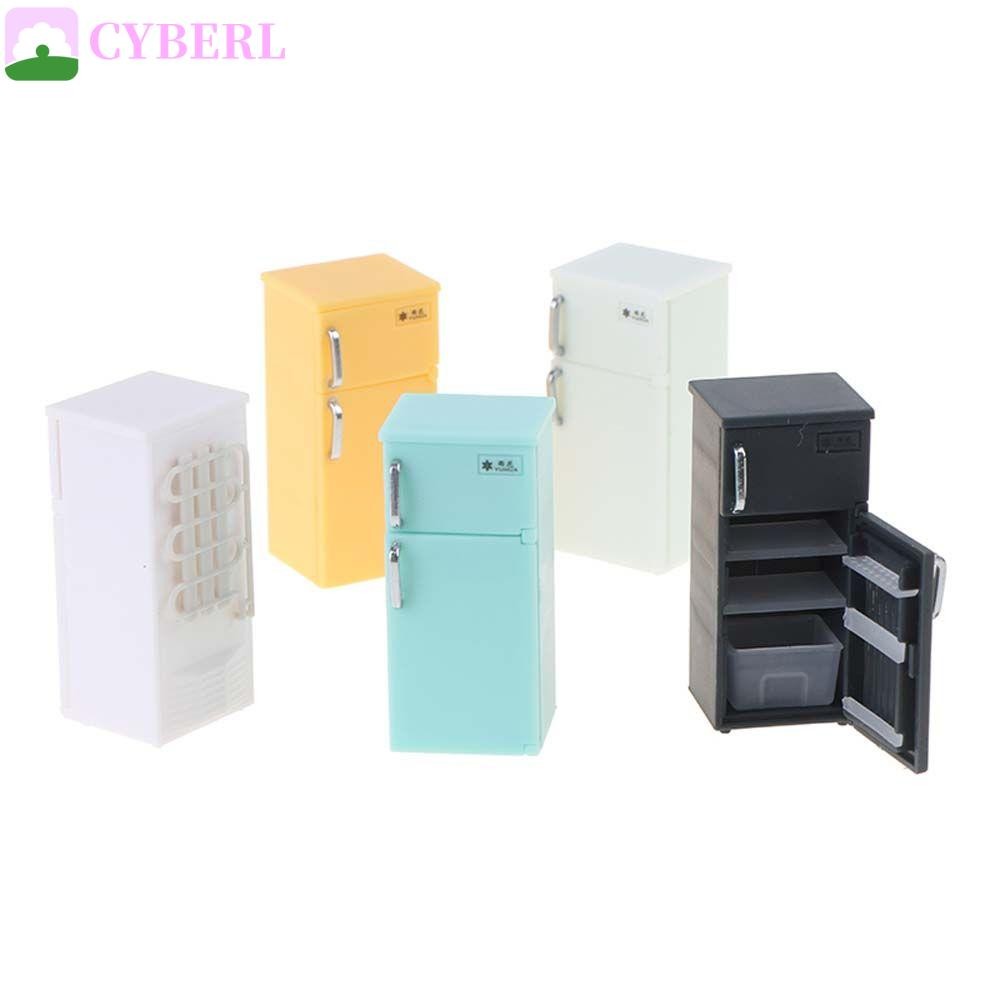 Cyberlinx จําลองตู้เย็นสําหรับ 1:12 Miniature ของขวัญสําหรับเด็กบ้านตุ๊กตาเฟอร์นิเจอร์แกล้งทําเป็นเล่นของเล่นตู้แช่แข็งตู้เย็นขนาดเล็กของเล่นตุ๊กตา House ตกแต่ง