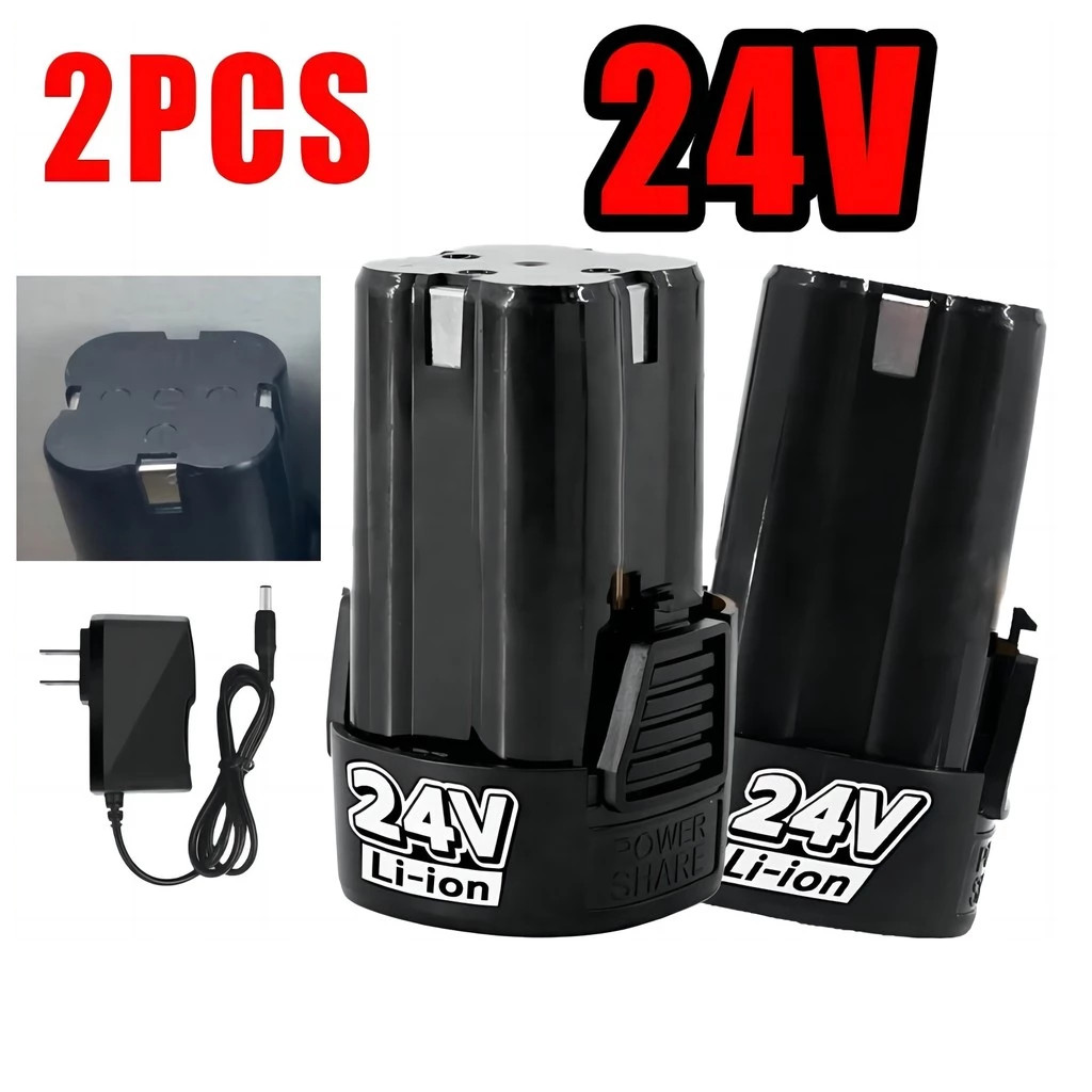 (2 ก้อน) แบต แบตเตอรี่ สว่านไร้สาย สว่าน 24V Lithium-ion Battery แบตลิเธียมไอออน ทรงสี่เหลี่ยม 24V-2PCS