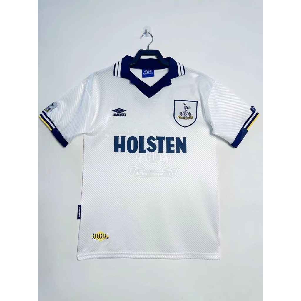 1993-95 Tottenham Hotspur home เสื้อยืดแขนสั้นกีฬาฟุตบอลย้อนยุค