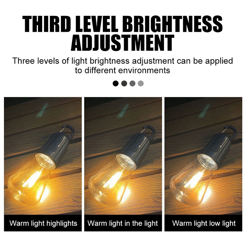 Roxart ไฟตั้งแคมป์ Led หลอดไฟสไตล์ย้อนยุคแบบพกพาทรงกลมชาร์จไฟได้ ไฟตั้งแคมป์สำหรับเต็นท์ - รูปที่ 5