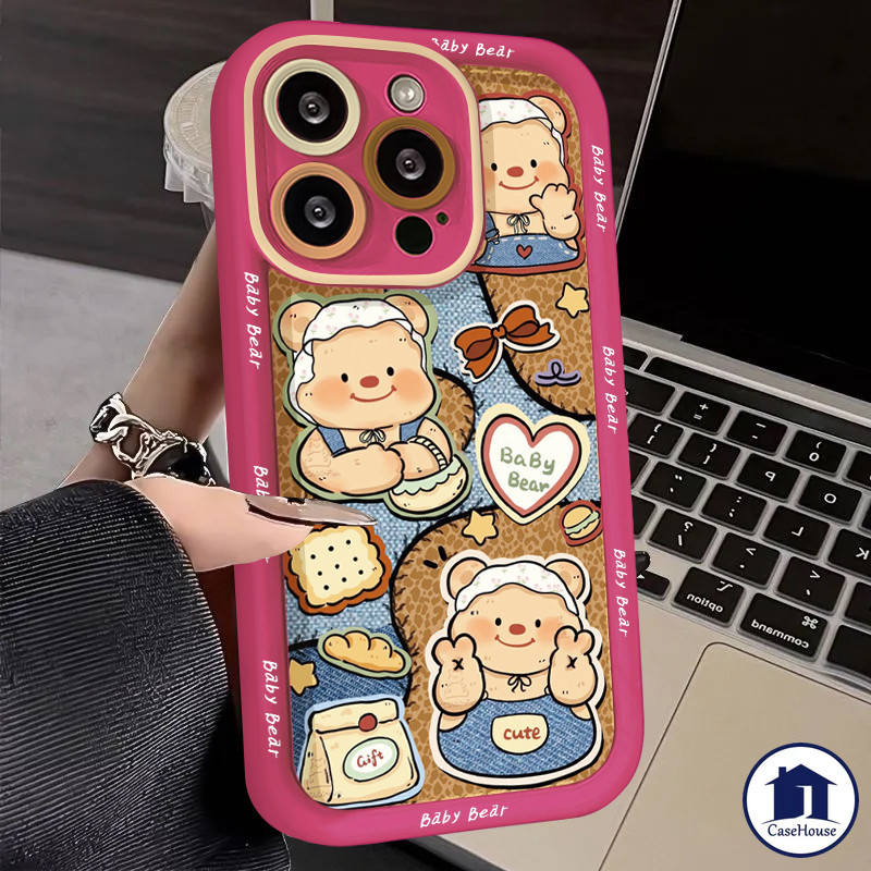 เคสนิ่มลายหมีเนยน่ารัก เข้ากันได้กับ Redmi 13C 10 9C 10C 12C 10A 12 9A 9 9T 9C NFC Note 9 11 13 12 8 10 Pro POCO M3 C55 ราคา ถูกที่สุด ดีลบีเคเค แกลเลอรีภาพที่ 5