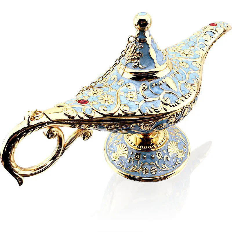 1pc Incense Burner Wishing Metal Aladdin Lamp Desktop Adornment Aroma Furnace Incense Burner Aroma D