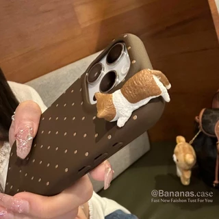 IPhone 17 16 15 14 13 12 11 Pro Max X Xr Xs Max เคสโทรศัพท์ 3D DIY แมวสีลูกกวาดวงกลมจุดหนังนุ่มปกหลัง