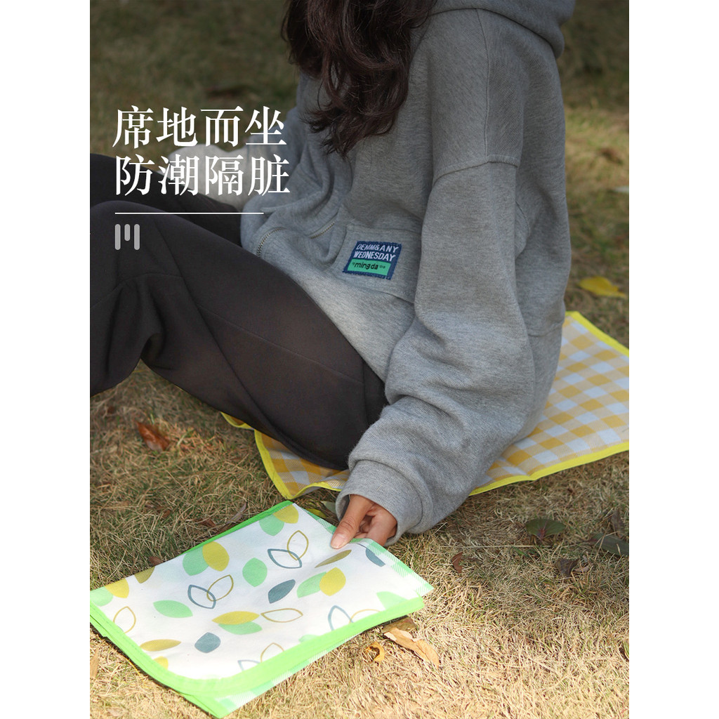 K-outdoor เบาะรองนั่งกลางแจ้งเสื่อสนามหญ้าเสื่อกันน้ำกันความชื้นตั้งแคมป์แบบพกพาพับได้เสื่อปิกนิกฤดูใบไม้ผลิ