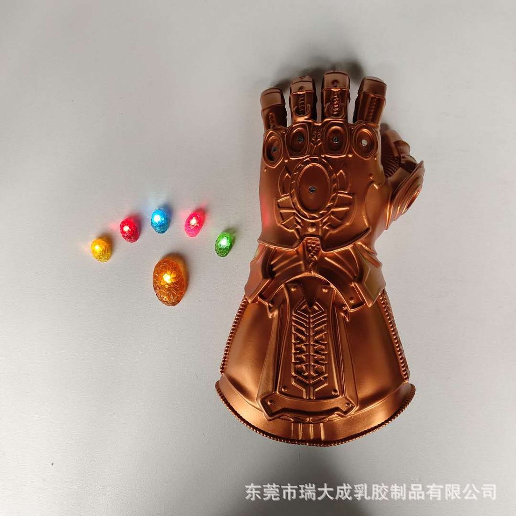 Thanos Luminous ถุงมืออัญมณีที่ถอดออกได้ PVC Thanos ถุงมือรูป Props Avengers Infinite ถุงมือ