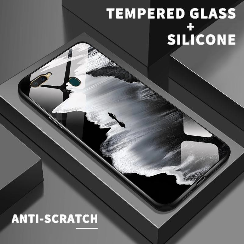 เหมาะสำหรับ OPPO A7 A7n A72 A73 A74 4G 5G A76 A77 A77s A7x A8 A83 กรณีโทรศัพท์ใหม่เคส Simple Seaside