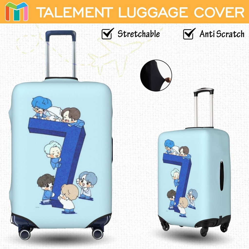 ผ้าคลุมป้องกันกระเป๋าเดินทาง BTS ส่วนบุคคลกระเป๋าเดินทางยืดอุปกรณ์เสริม Luggage Cover 18/20/22/24/26/28/30/32 นิ้ว A87