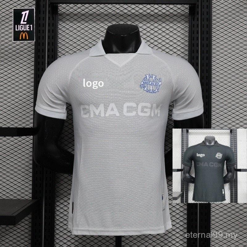 Olympique de Marseille 2024/25[รุ่น Player]OM Special Edition Black & White 125th Anniversary Men ส่วนบุคคลปรับแต่งเสื้อฟุตบอลคุณภาพสูงเสื้อฟุตบอล