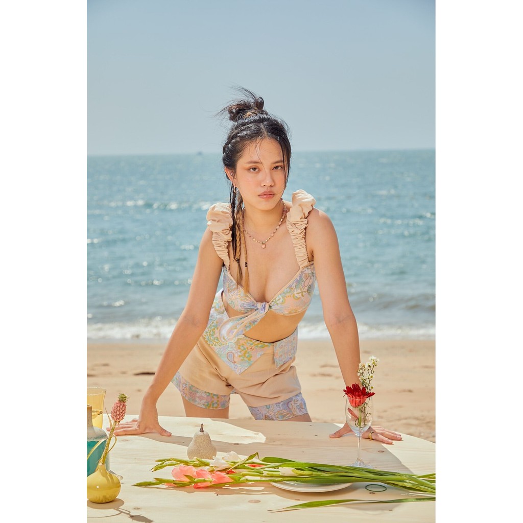 JELLYFISH TIE TOP – เสื้อไหล่ฟู ผูกโบว์หน้า ราคา ถูกที่สุด ดีลบีเคเค แกลเลอรีภาพที่ 4