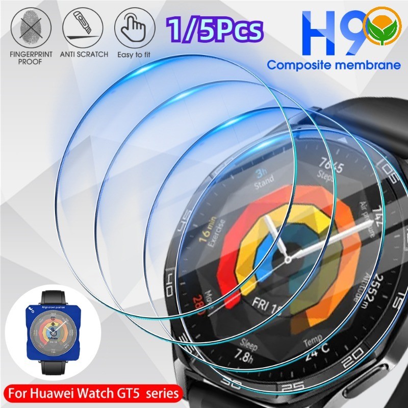 1/5 ชิ้น 9H ความแข็ง Anti Shatter สําหรับ Huawei Watch GT5 ฟิล์มนิรภัย - ความละเอียดสูง Clarity Smar