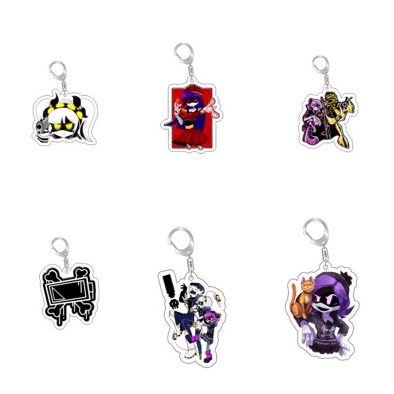 อะนิเมะ KeyChain ผู้หญิง N พวงกุญแจสําหรับชาย V Key แหวน Murder Drones ซีซั่น 1 อะคริลิคพวงกุญแจ Uzi Doorman จี้คอสเพลย์สาวของขวัญ