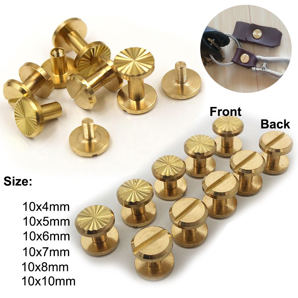 5 sets of brass chicago screws DIY wallet tie shoe cover denim leather rivet binding stud screws riv