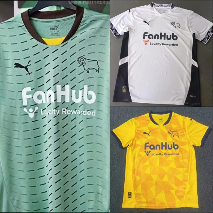2024-25 Derby County Home/Away/Second Away เสื้อฟุตบอลผู้ชาย 1:1