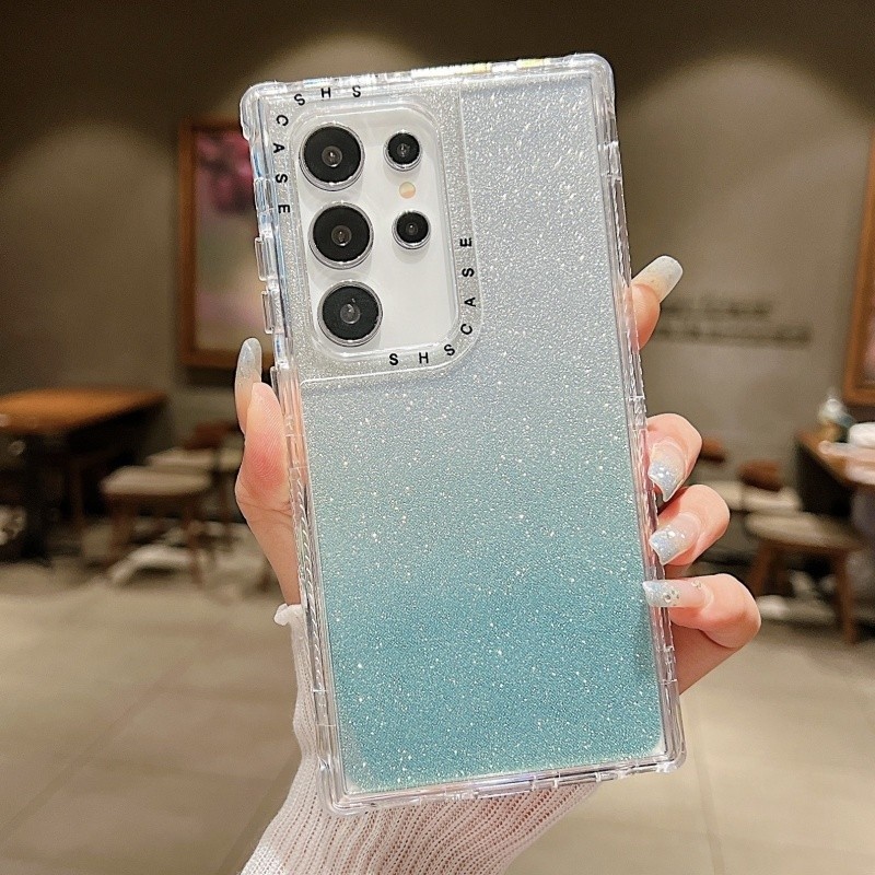 สำหรับ Samsung S24 S23 ultra PLUS S24 Fe 3 in 1 Bling gradient Glitter เคสโทรศัพท์สำหรับ Samsung S22 ultra PLUS S25 S21 S20 FE A16กันกระแทกฝาหลังแบบแข็ง ราคา ถูกที่สุด ดีลบีเคเค แกลเลอรีภาพที่ 7