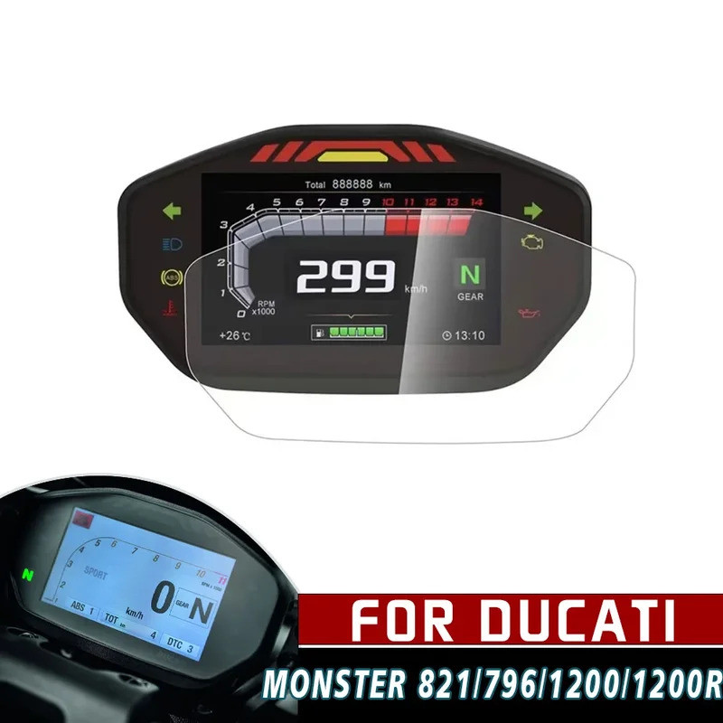 สําหรับ Ducati Monster 796 797 821 937 1200 1200R รถจักรยานยนต์ Cluster Scratch ป้องกันฟิล์มสติกเกอร์ป้องกันหน้าจอ