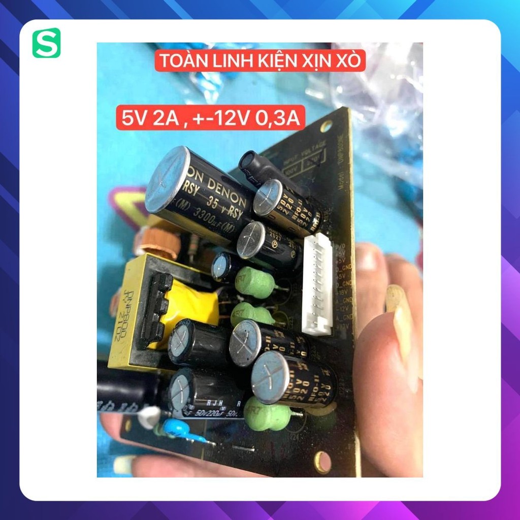 POWER CIRCUIT 220V กําลังขับ: 5V 2A, +- 12V 0.3A, 18V 0.6A (ส่วนประกอบ DENON ELNA ของแท้ทั้งหมด)