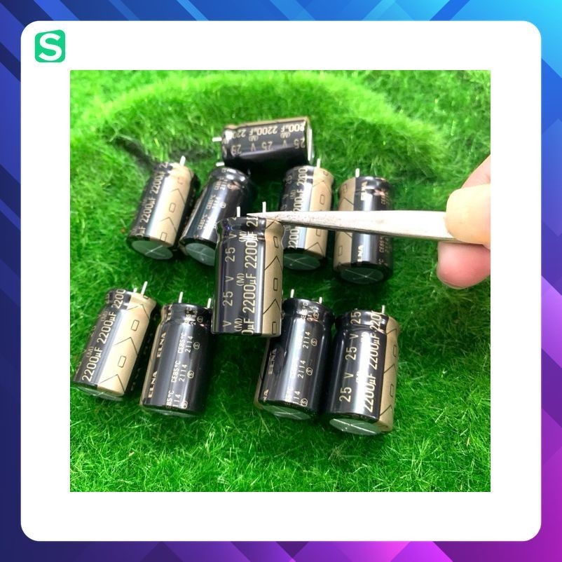 ตัวเก็บประจุ Elna FRO 25V 2200UF 25V, 25V2200UF, 2200UF25V (ขนาด 16x26x8mm)
