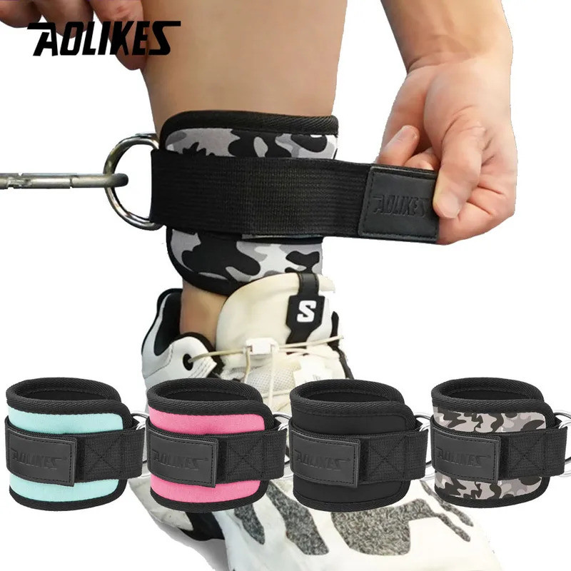 AOLIKES 1PCS สายรัดข้อเท้าสําหรับเครื่องสาย Kickbacks, Glute ออกกําลังกาย, การออกกําลังกายร่างกายส่วนล่าง - สายรัดขาปรับได้พร้อม Padding