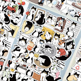 ❉ สติ๊กเกอร์ Black & White Cat Series 01 ❉ 50 ชิ้น/เซ็ต DIY แฟชั่นสติ๊กเกอร์ Doodle กันน้ํา