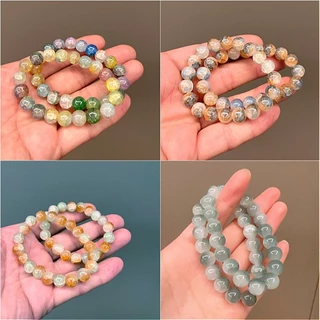 สร้อยข้อมือหยกสีสันสวยงามสำหรับผู้หญิง 10 มิลลิเมตร กะทัดรอน่าสวมใส่