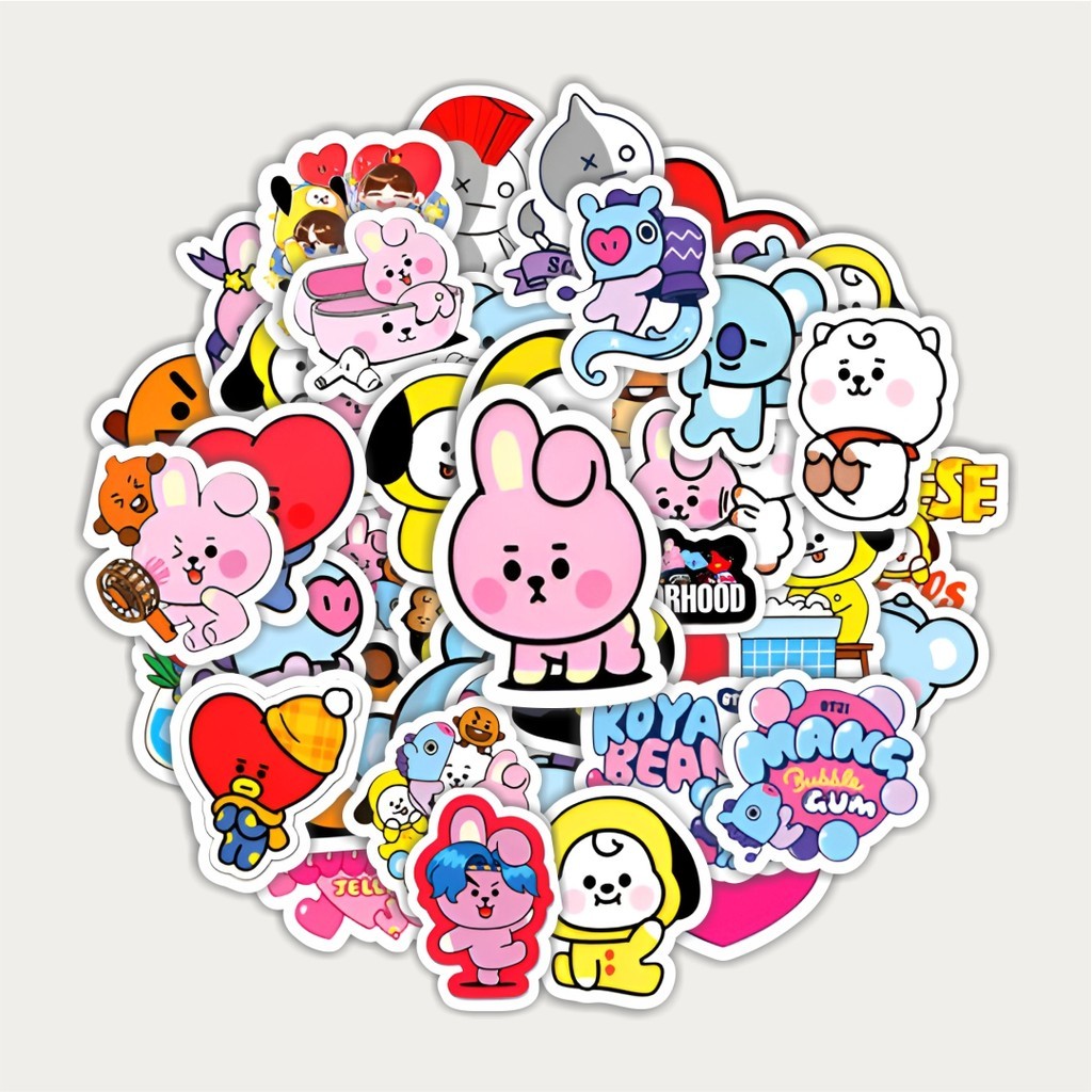 BT21 BTS Sticker Pack | สติ๊กเกอร์ TUMBLR | สติ๊กเกอร์แล็ปท็อปสําหรับกระเป๋าเดินทางและหมวกกันน็อค
