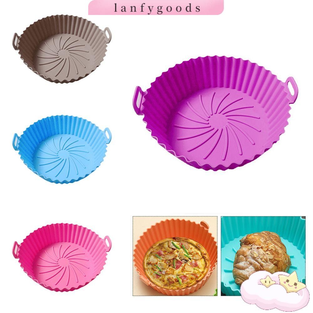 LANFYGOODS หม้อซิลิโคนซับแบบพกพานํากลับมาใช้ใหม่สําหรับหม้อทอดอากาศ