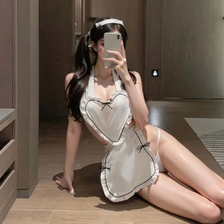 🩷sexy baby🩷ชุดเดรสเข้ารูปเปลือยหลัง ชุดนอน cosplay ชุดเมด เชือกผูก เชือกผูกคอ ราคาถูก ส่งไวจากไทย