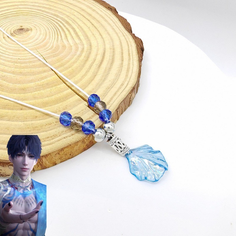 สร้อยคอแบบAnime LoveและDeepspace Rafayel สีฟ้าลายเปลือกหอย สำหรับการแต่งตัวCosplayและของตกแต่งงานปาร
