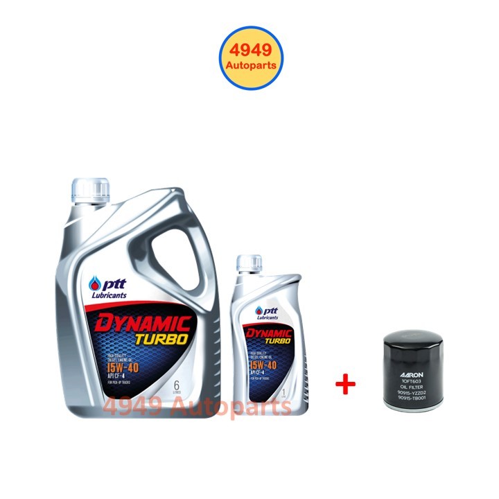 น้ำมันเครื่อง PTT พีทีที Dynamic Turbo ดีเซล มาตรฐาน CF-4 15W-40 15W40
