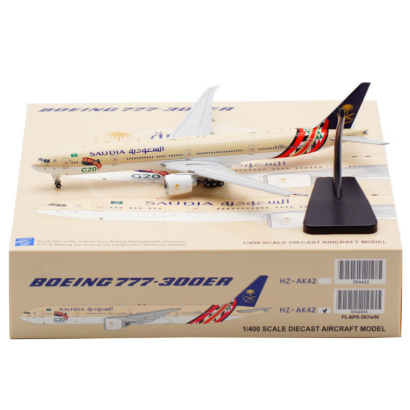 คอลเลกชันสําหรับผู้ใหญ่ 1: 400 Saudi Airlines B777-300ER HZ-AK42 โลหะผสมผู้โดยสารเครื่องบินรุ่น Wing