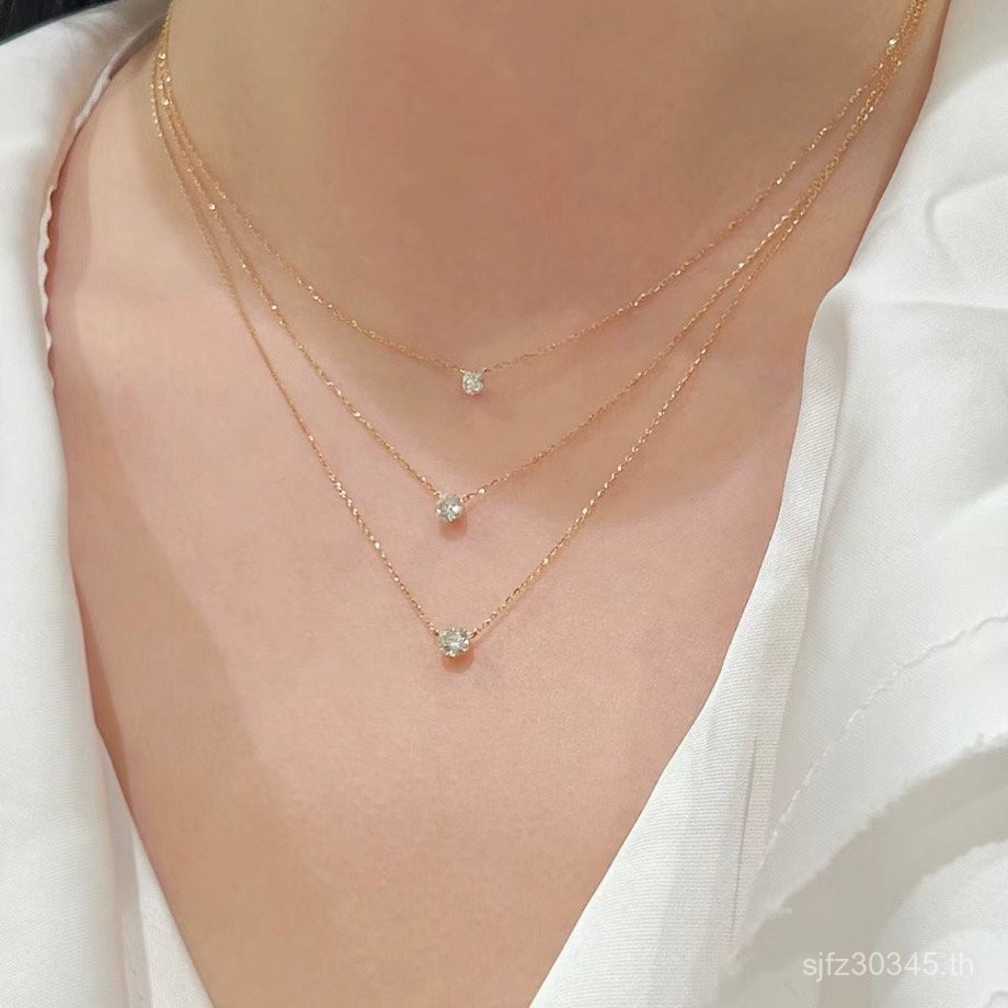 Clawless Moissanite หรูหรา Clavicle Chain ชุบ 925 จี้ Booger Niche สร้อยคอซ้อนเงินสเตอร์ลิงญี่ปุ่น 1
