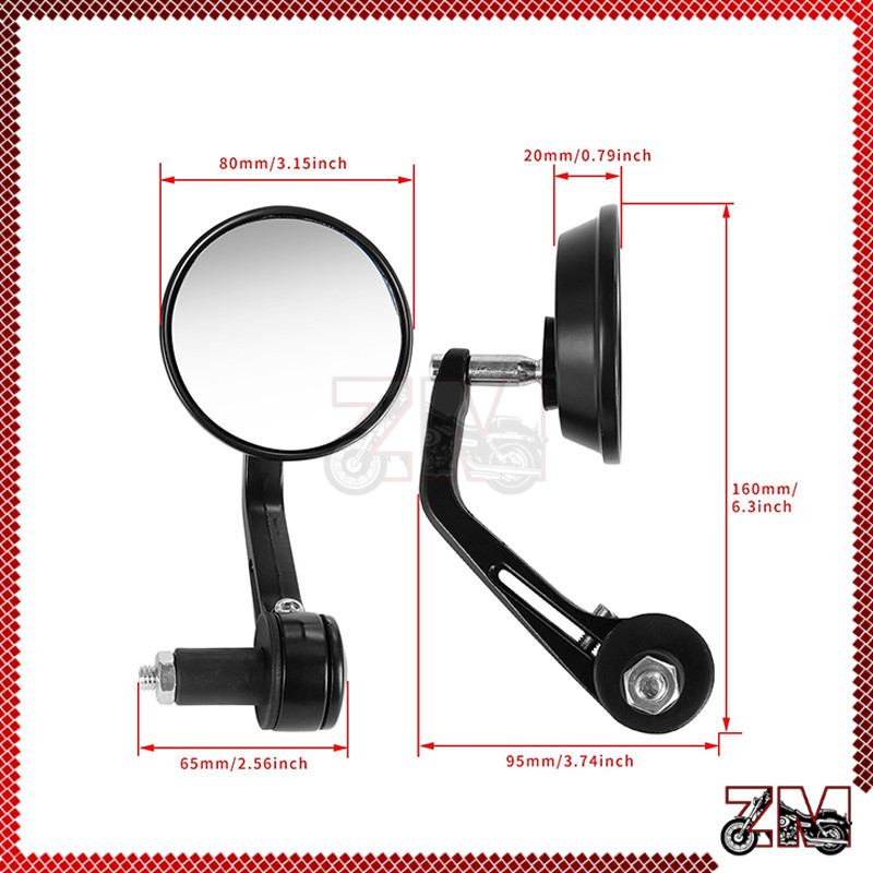 กระจกปลายแฮนด์ กระจกมองข้างมอเตอร์ไซค์ กระบวนการ CNC กลมมิเนียมทั้งตัว ปรับมุมได้ ความคมชัดสูง ไม่หลอกตา แข็งแรงทนทาน - รูปที่ 6