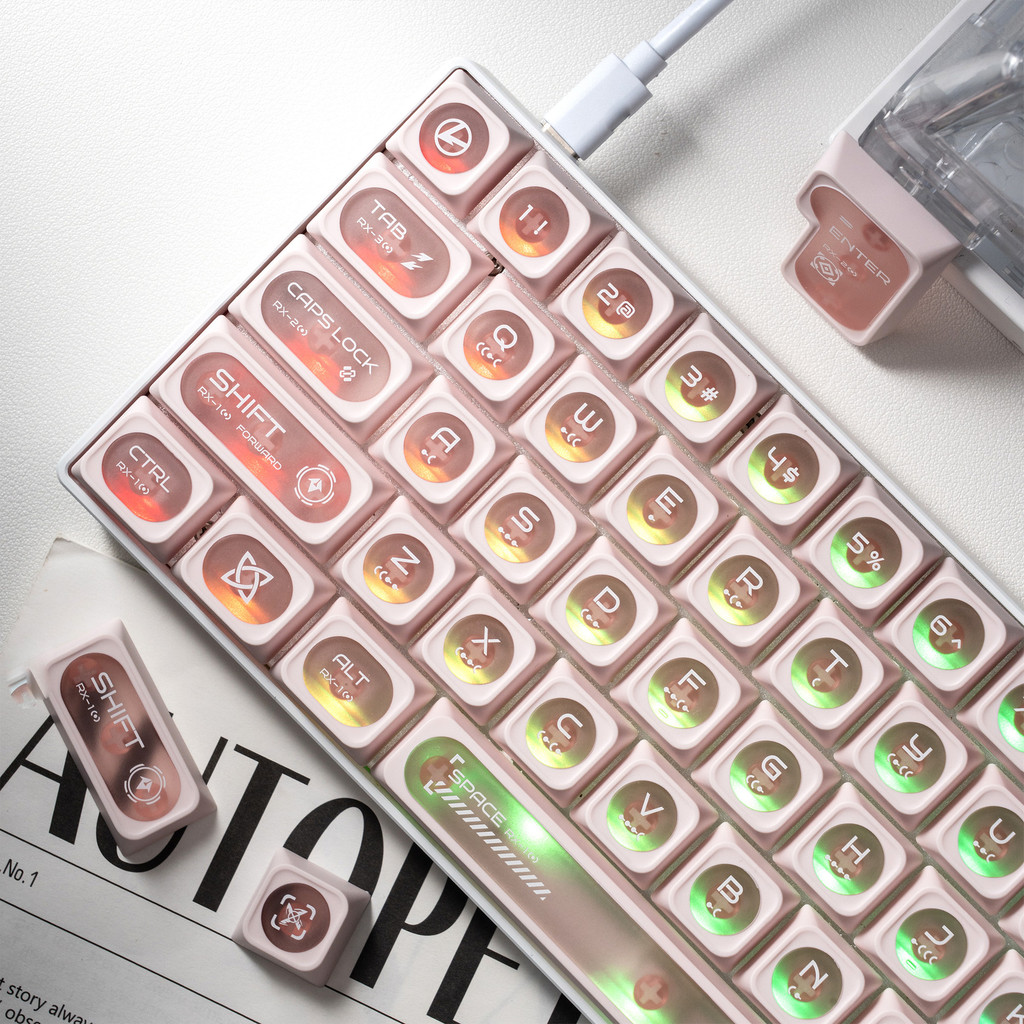 Xvx White Opal Max Key Cap Magnetic Axis Mechanical Keyboard เหมาะสําหรับแนวโน้ม DIY ที่กําหนดเอง