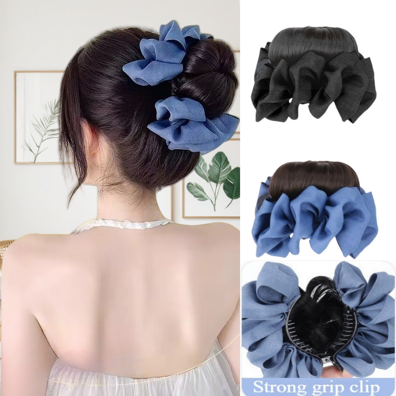 มารุโกะ วิกผม ยางรัดผม หางม้าจําลองผม กราปส์และกิ๊บคาดผม เครื่องประดับผม วิกผมหนีบผมอเนกประสงค์ หัวดอกตูม