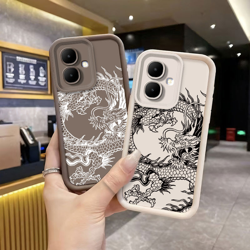 ปลอกสําหรับ Tecno Spark Go 2 1 1s Pop 10 หรูหรารูปแบบมังกรซิลิโคนอ่อนนุ่มเคสโทรศัพท์สําหรับ Techno S