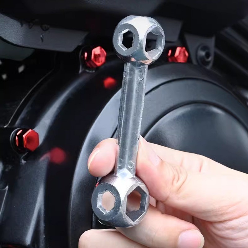 10-ใน-1ประแจสากลโลหะผสมสังกะสี,ชุดกุญแจหกเหลี่ยมรูปร่างกระดูกสําหรับซ่อมจักรยาน,ชุดเครื่องมือจักรยานขนาดกะทัดรัดที่มี10ขนาด (สีเงิน) - รูปที่ 5